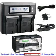 Kastar Battery LCD Dual Fast Charger for Topcon BT-65Q Topcon BC-30 BC-30D BT-30