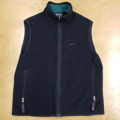 トップス 90s patagonia SYNCHILLA Fleece Vest M Vintage Patagonia 90s Synchilla Fleece Black 2 Pkt w Embroidery