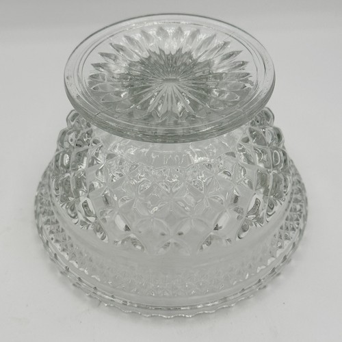 Kristall geschliffenes Glas Standfuß Bonboniere mit Deckel - Bild 8 von 8