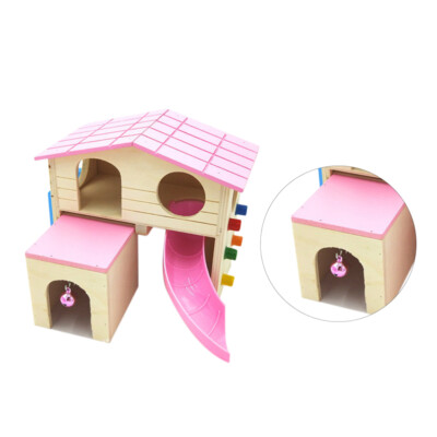 Hamster Wooden Habitat Hamster Wooden Hideout Hamster Cages Rat Toys soldes