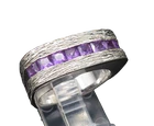 925 Silver  Vintage Textured Edge Inlaid Square Amethyst Ring Sz 8  RG25448