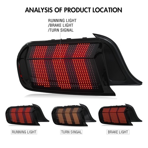 Pair RGB LED Tail Lights Fit For Ford Mustang 2015-2023 Rear Lamp Assembly Gift - Picture 4 of 24