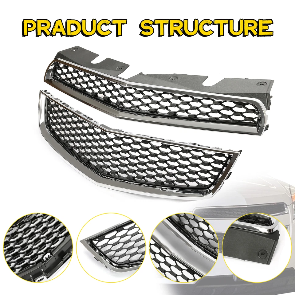 Bumper grille Assembly For 2010-2015 Chevrolet Equinox Models w/Chrome Package Foto 4 de 4