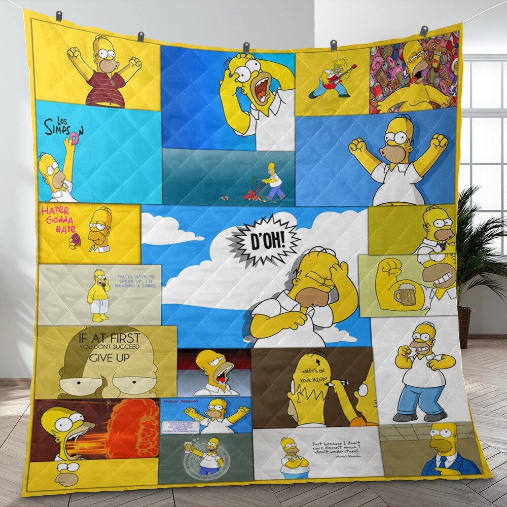 Homer Simpson Quilt, The Simpsons Quilt Blanket Gift Idea