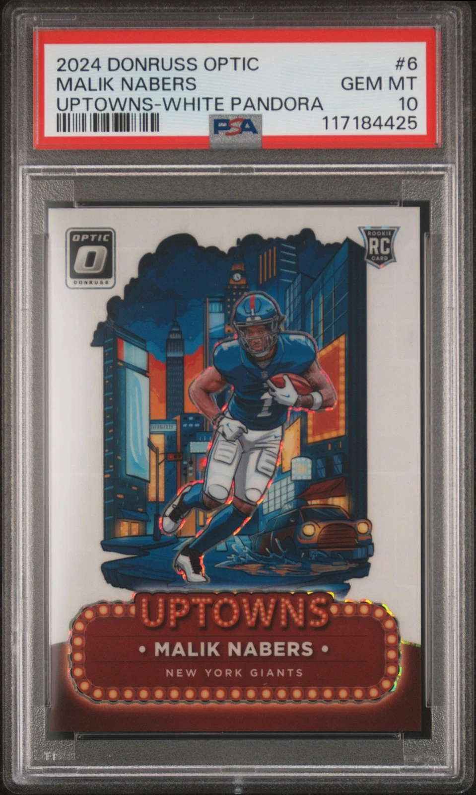 Malik Nabers Panini Donruss Optic Uptowns #6 White Pandora