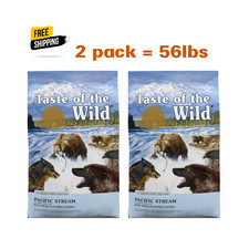 2 Packs Taste of the Wild Dry Dog- Pacific with Smoke Flavored Salmon, 28lbs bag 1.37 per pound