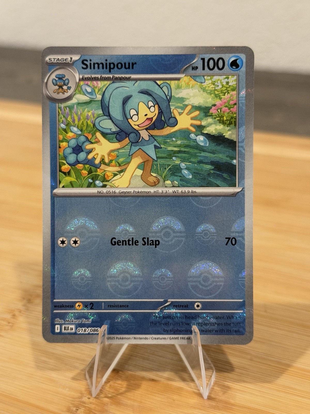 POKEMON SIMIPOUR POKE BALL HOLO 018/086 BLACK BOLT NM CONDITION