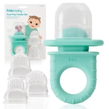 Frida Baby Push Pop Baby Food Feeder - Light Teal Blue