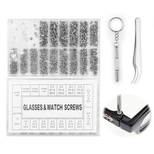1000 Pcs Micro Glasses Screws Repair Kit M2.5/M2/M1.0 with Tweezers, Tiny Min...