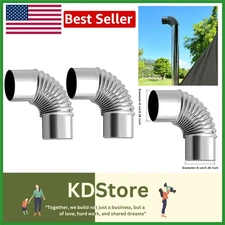 2.36 Inch Stainless Steel Elbow Pipe 90°/45° Flue Chimney for Wood Stove & Ca...