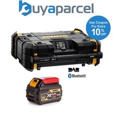 Dewalt 18v Tstak DAB Digital Site Radio Bluetooth Charger USB + Flexvolt 6.0AH