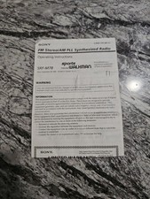 Vintage Sony SRF-M78 Sports Walkman FM Stereo AM Operating Manual Original Sheet