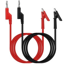 SWANLAKE 2-Piece Banana Plug to Alligator Clip Test Leads, 1000V 15A 3.5ft/1M