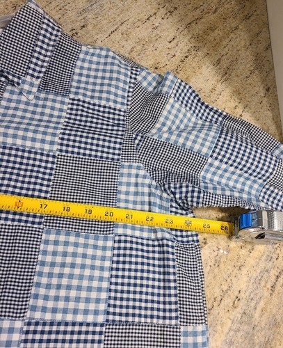 Elizabeth Liz Claiborne Womens Size 14 Madras Patchwork Button Shirt 3/4 Sleeve - Picture 3 of 13
