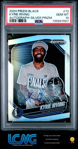 2024 Panini Prizm Black #72 Kyrie Irving Silver Prizm Autograph PSA 10