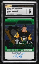 2019-20 Credentials Ticket Access Autos Green 1/5 Jake Guentzel CSG 9 Auto 07lc