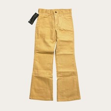Vintage 70s Wrangler Corduroy Pants Mustard Yellow Boot Flare Student 27x28 USA