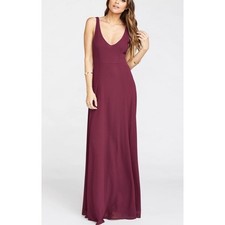 Show Me Your Mumu Jenn Maxi Dress Burgundy XS