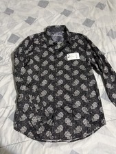 Robert Graham Trejo Paisley Print Black Long Sleeve Shirt Size L 198