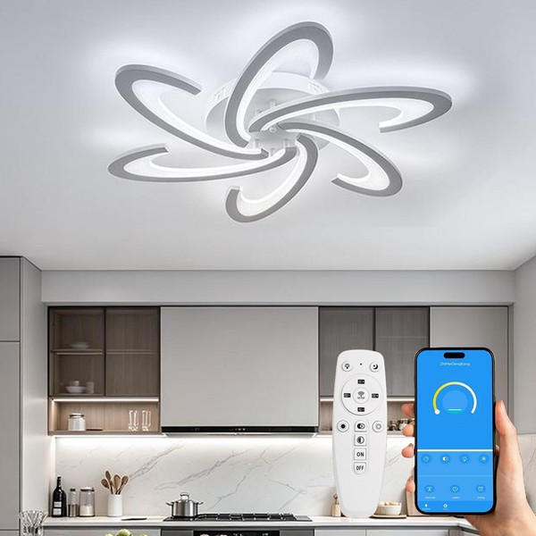85W Led Deckenlampe Panel Dimmbar Deckenleuchte Mit Fernbedienung Bad Wohnzimmer-image