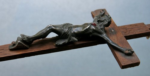 MELLERIO, Christus am Kreuz, Christus in Silber signiert Mellerio, Rubinherz. - Bild 7 von 11