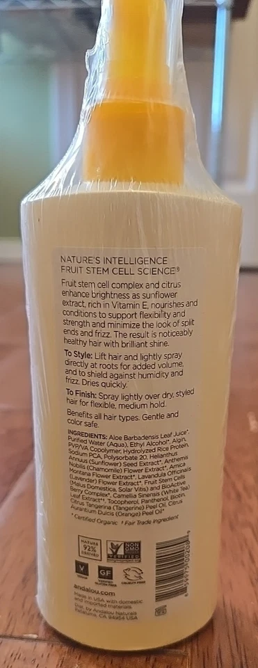Andalou Naturals Hair Spray 8.2 oz – Sunflower & Citrus, Brilliant Shine - Image 2 of 2