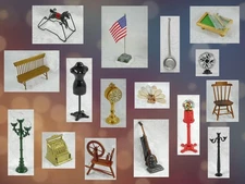 assortment of dollhouse/miniature small furniture & accessories