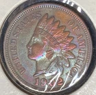 1902 Indian Head Cent Penny XF Full Sharp Liberty Gorgeous Rainbow Toning!
