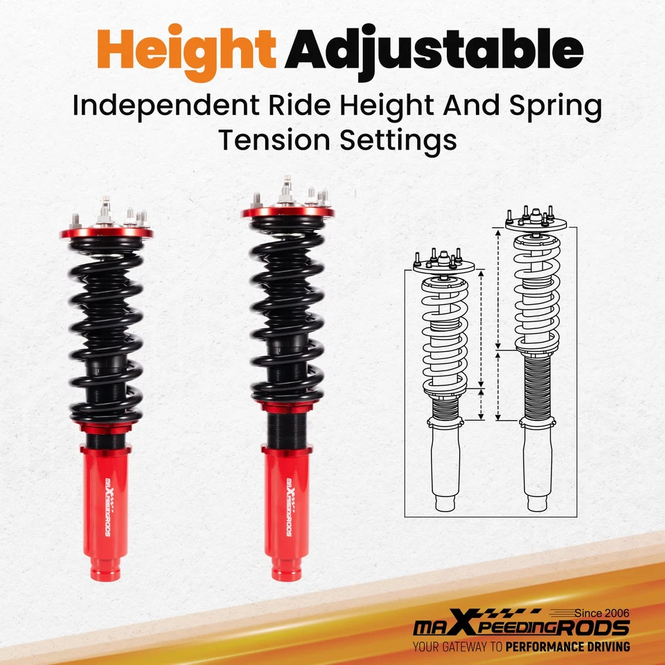 Réglable Amortisseurs coilover spring ressort for Honda Accord VI Acura berline - Photo 4/4