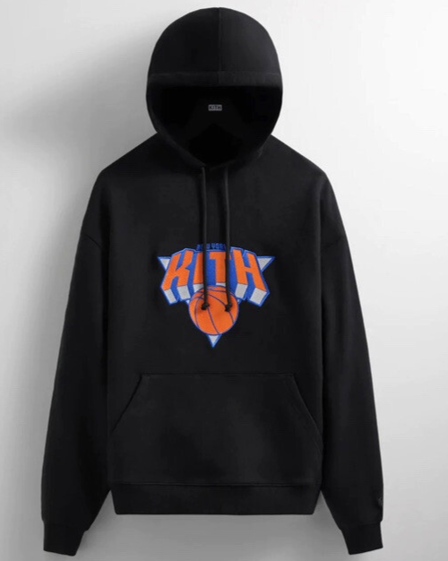 KITH NY KNICKS HOODIE PULLOVER SWEATSHIRT XL BLACK MSG NBA