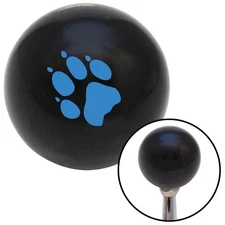 Blue Paw Print Black Shift Knob w/ M16x1.5 Insert Shifter Auto Manual Custom