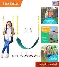 Backyard Swing Replacement Kit: Durable Green Swing Seat with Heavy Duty Chains