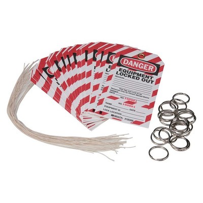 BRADY WKT2 Danger Tag,5-3/4 x 3 In,Rld Brs,PK25 15Y628