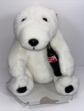 Coca Cola Polar Bear Holding Coke Bottle Plush Stuffed Animal 11" New, No Box