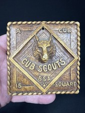 Vintage Pressed Wood ?CUB SCOUTS B.S.A.? Wall Plaque 