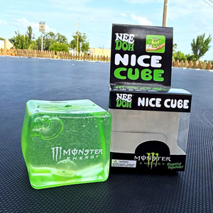 Green Cube Green Translucent Gel Squeeze Ball Stress Reliever, 3 in