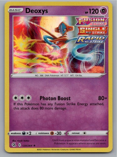 2021 POKEMON DEOXYS FUSION STRIKE 120/264 HOLO R NM A83694 FREE S&H