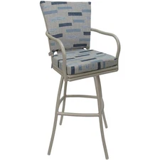 Outdoor or Indoor 30" Bar Stool - Ofir - B-W Blue Beige - Beige
