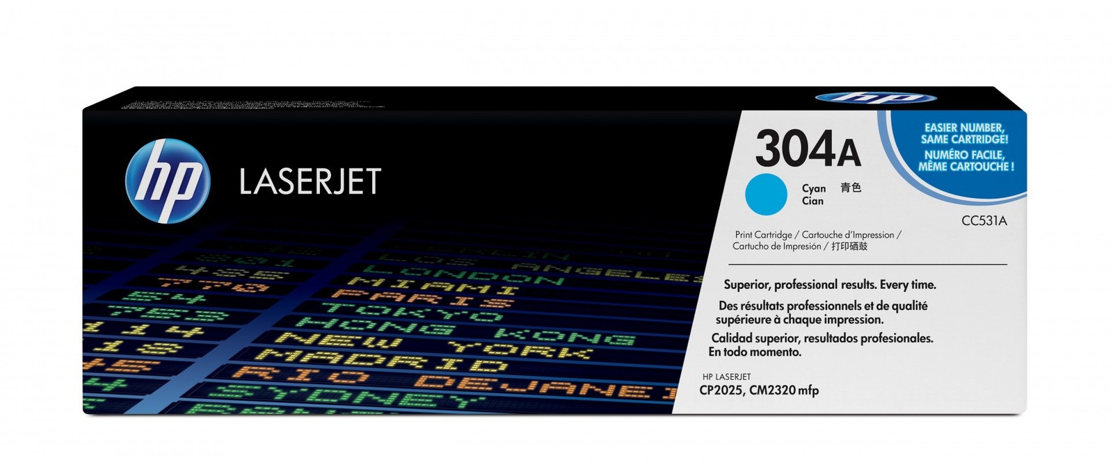 Toner HP 304A Cyan CC531A haute précision pour 2800 pages nettes