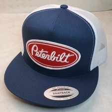 Peterbilt Red Patch Yupoong Trucker Hat Yp Classic 6006 Snapback Navywhite