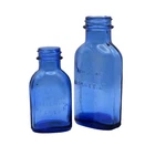 x2 Vintage 'Milk of Magnesia' Blue Glass Bottles, c.1930~