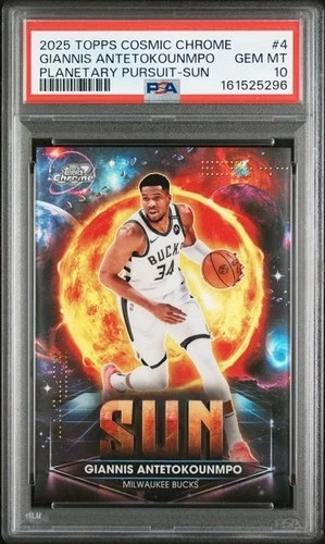 2025-26 Topps Cosmic Giannis Antetokounmpo Planetary Pursuit Sun SP PSA 10