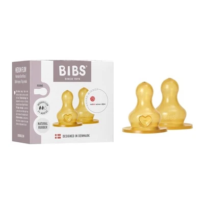 BIBS Fles 2-Pack. Anti-koliek. Extra tepels voor Bibs babyflessen. Ronde . - Nat