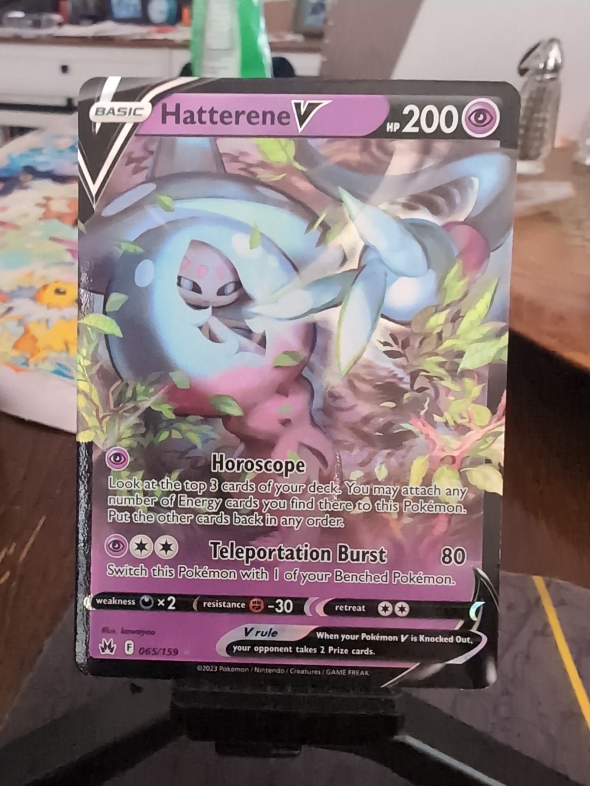 Pokemon Card Hatterene V 065/159 Crown Zenith Holo NM