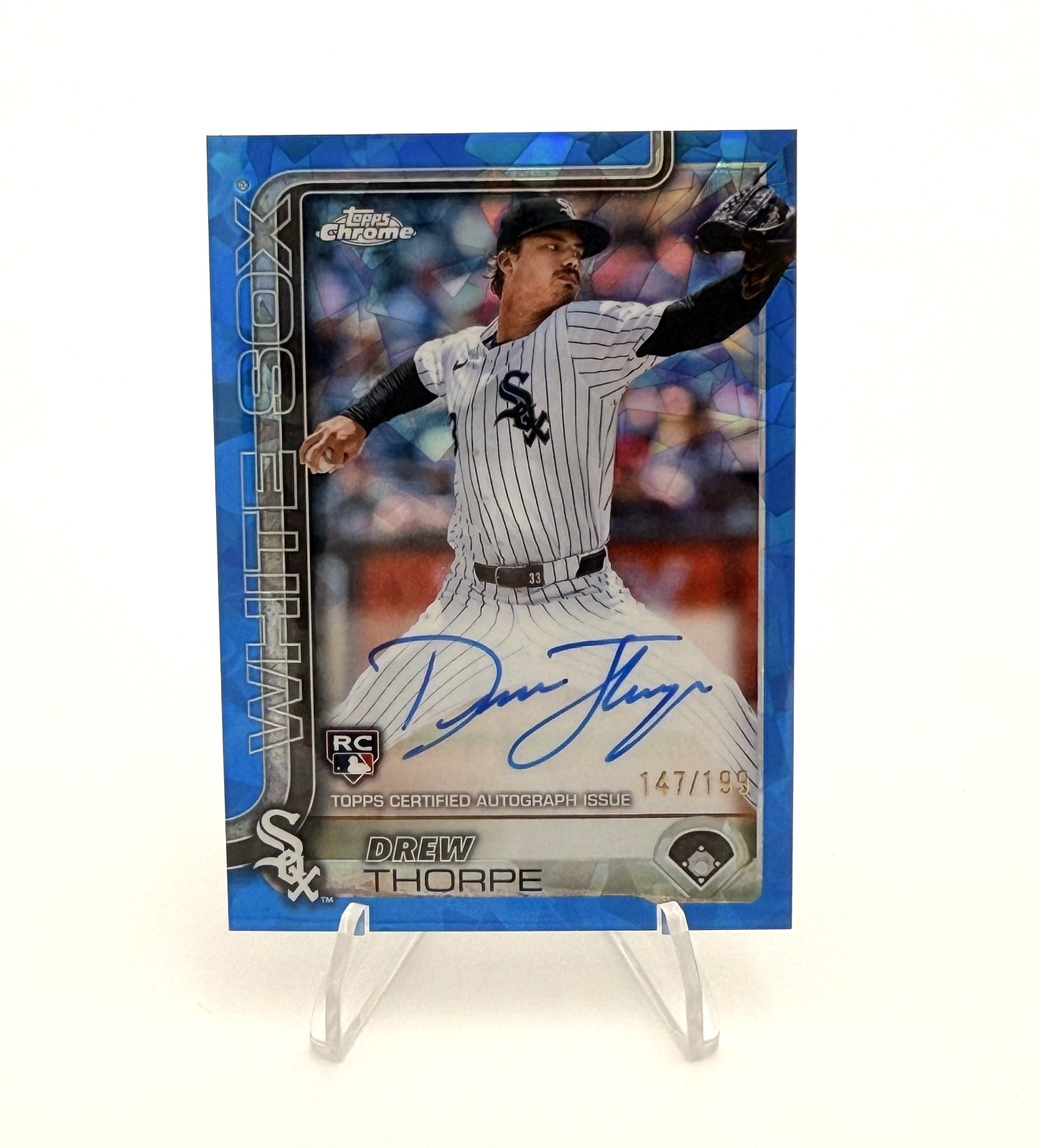 2025 Topps Chrome Sapphire -Drew Thorpe - RC Auto /199 Chicago White Sox