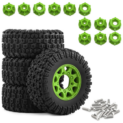 4PCS 109mm SCT Tires Wheels 12/14/17mm Hex for ARRMA Senton Fury 223S green