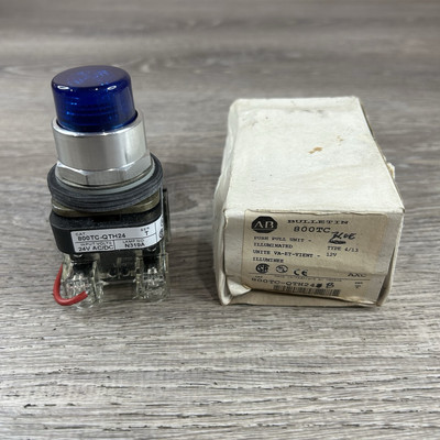 Allen Bradley 800TC-QTH24B 24v Blue Push Button Pilot Nos Oem
