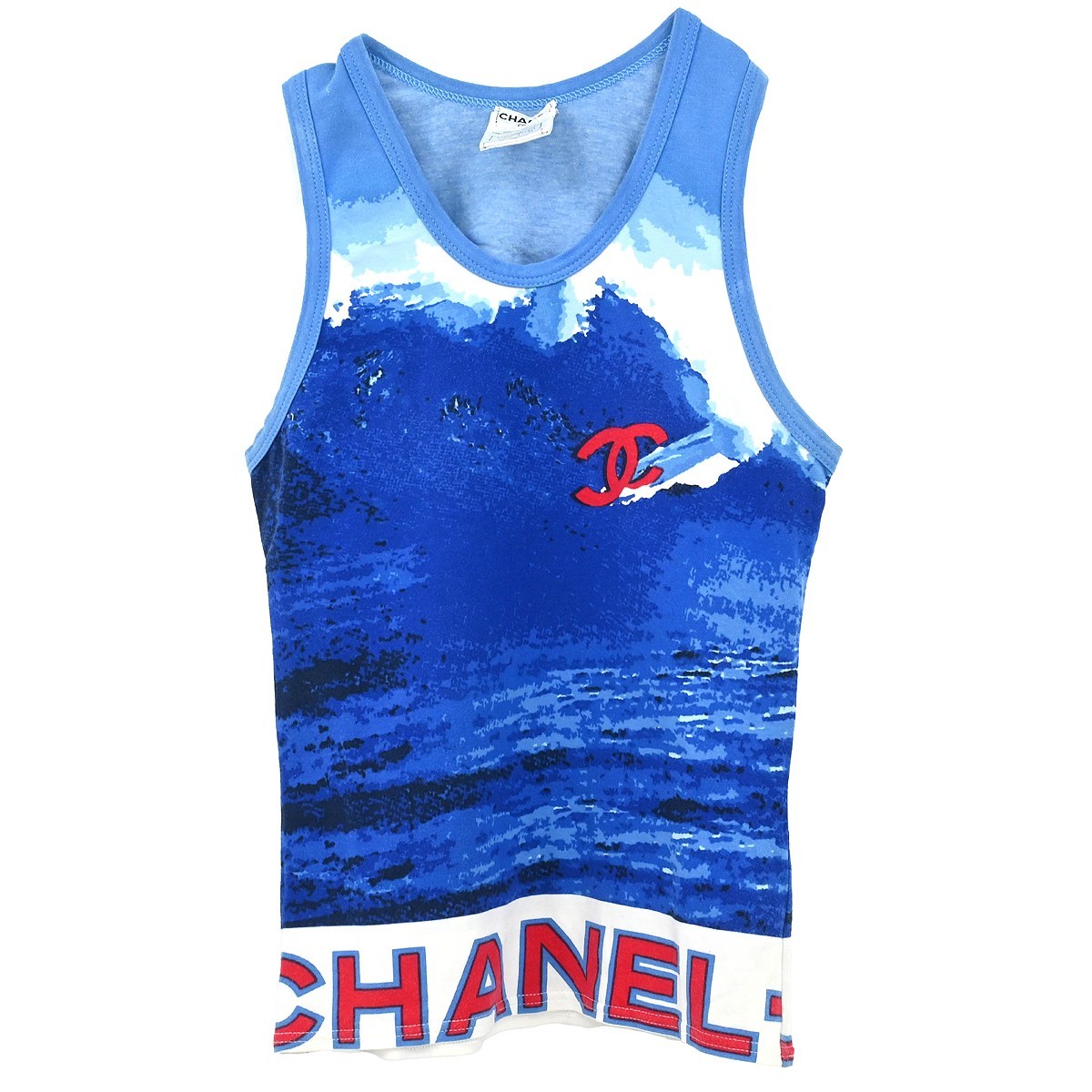 Chanel Surf Line Sleeveless Tank Top Blue 02S #38 186324 | eBay