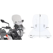 GIVI AF7711  ADJUSTABLE AIRFLOW WINDSHIELD FOR KTM390/790/890