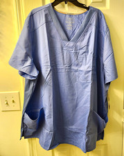 Cherokee Workwear Revolution Tech Men's 3XL Blue/Gray Solid Scrub Top